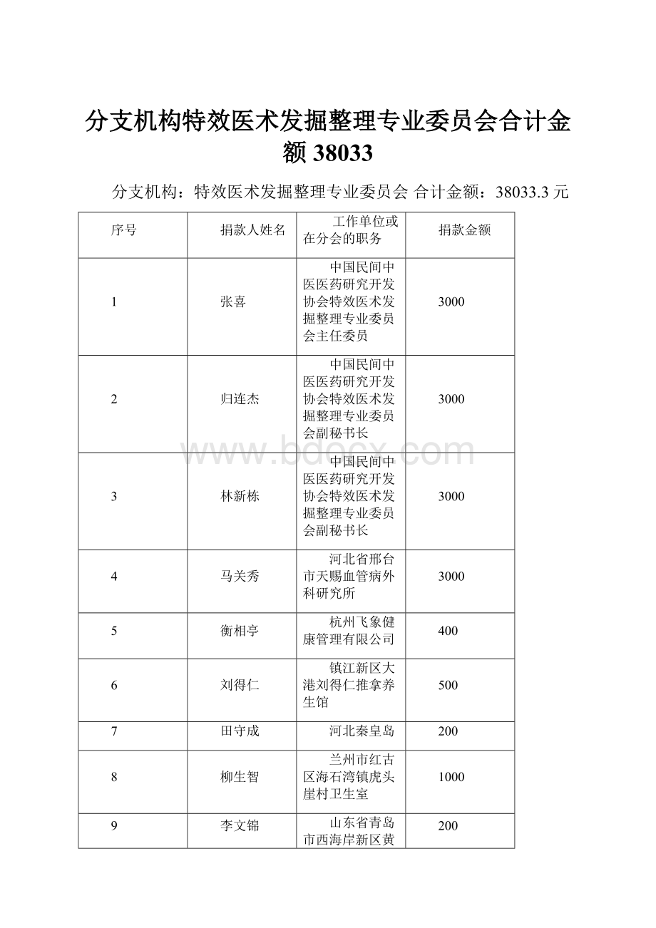 分支机构特效医术发掘整理专业委员会合计金额38033.docx_第1页