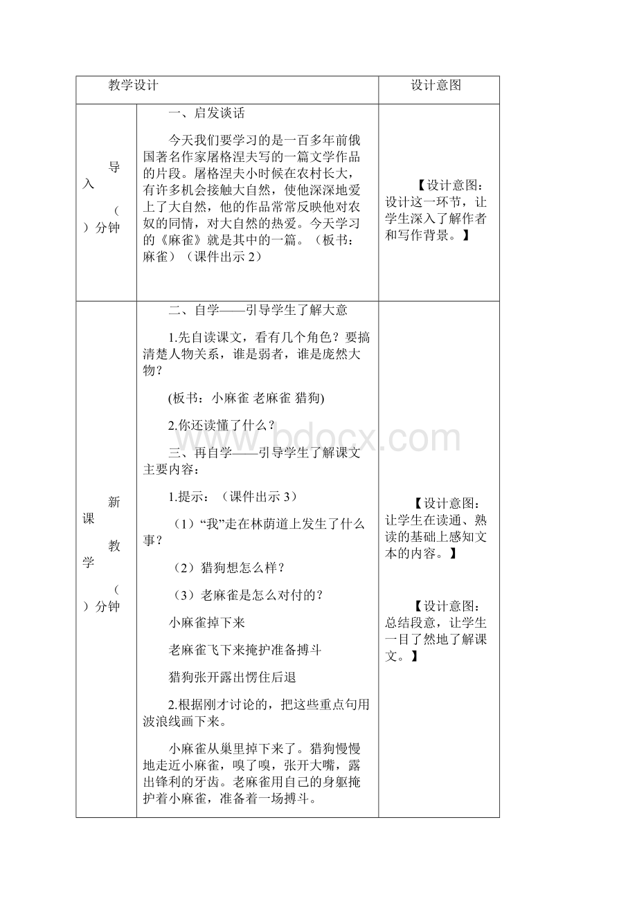 最新部编版四年级语文上册精品资料16 麻雀教案Word文件下载.docx_第2页