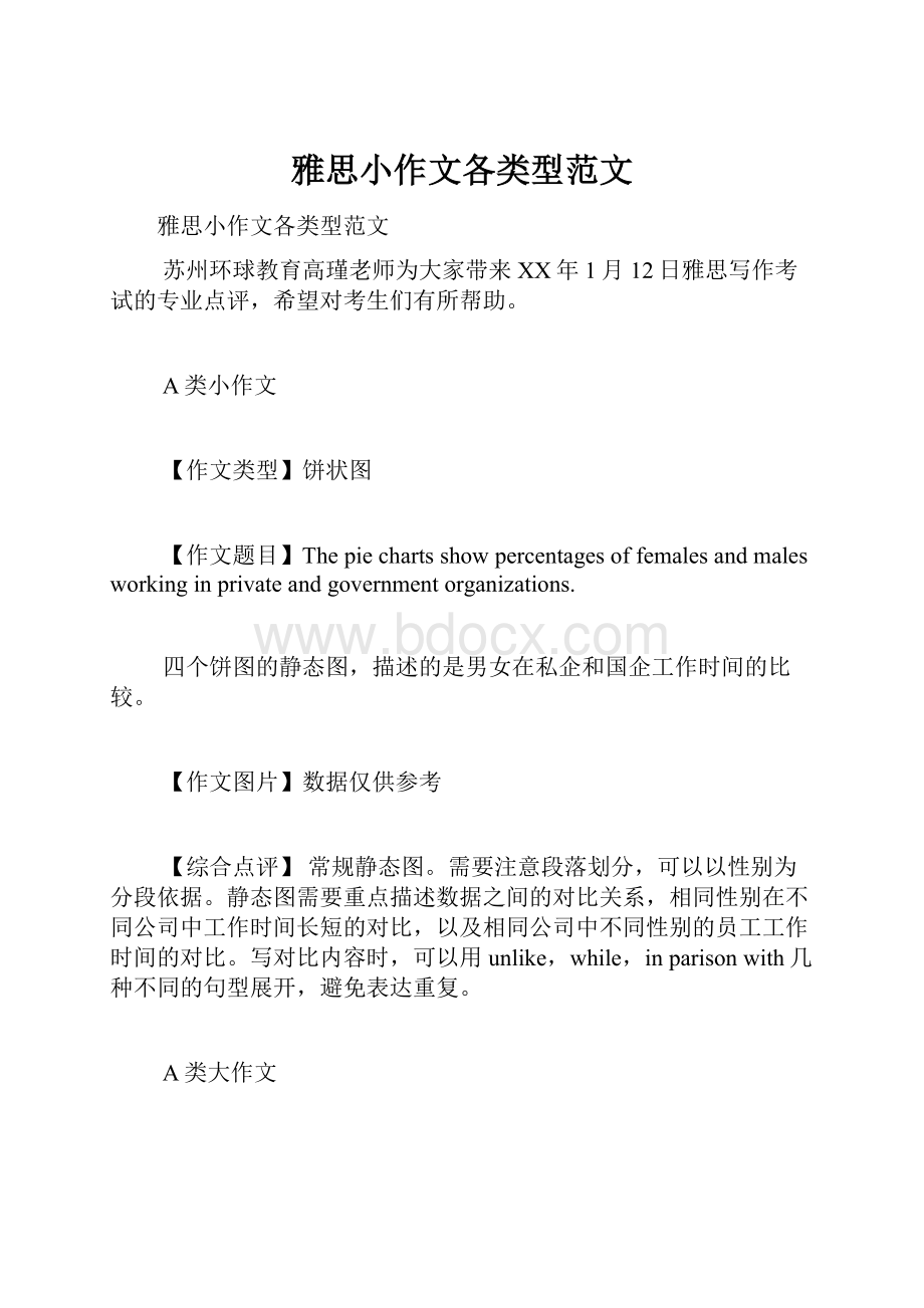 雅思小作文各类型范文.docx