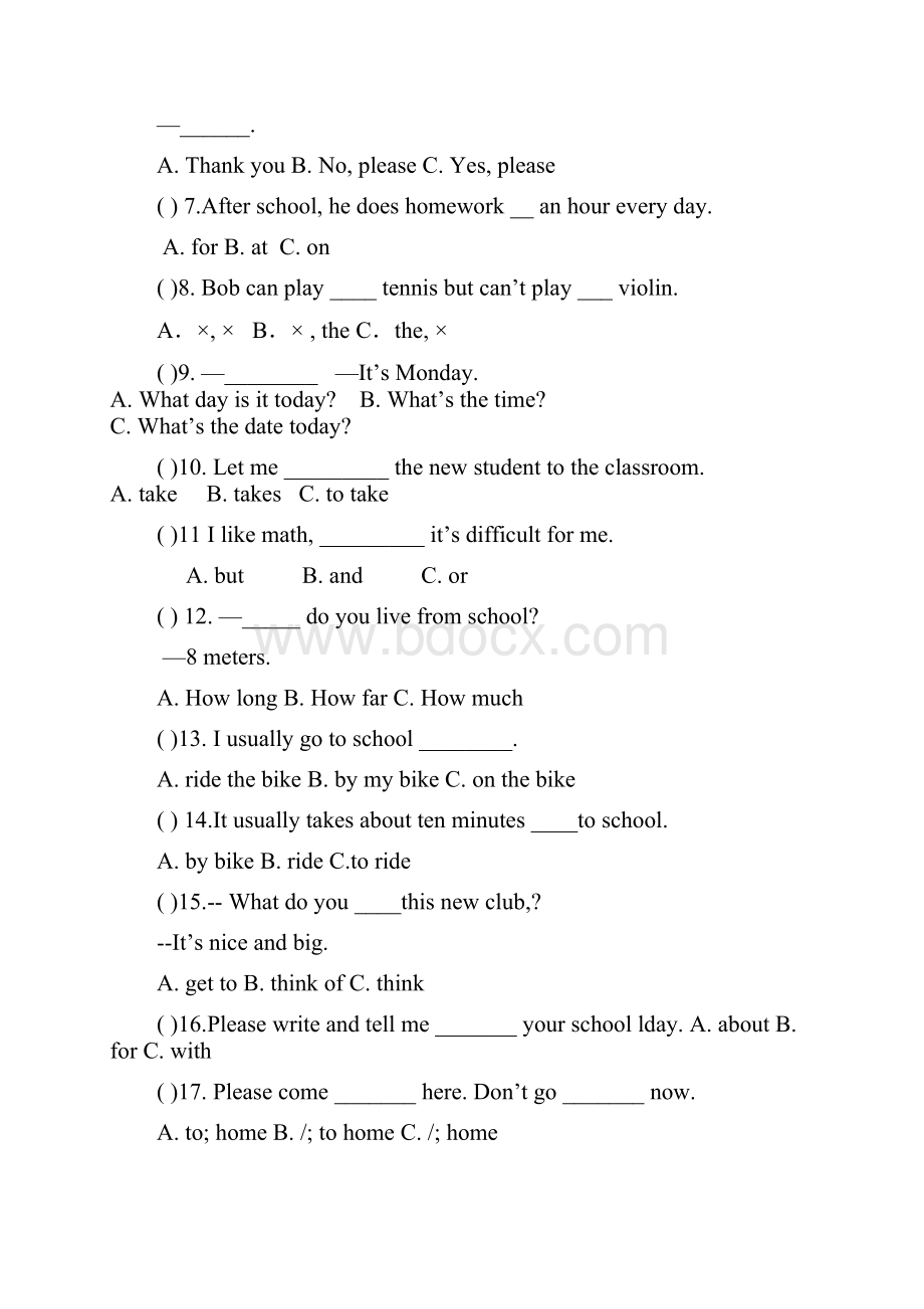 六年级下学英语期中考试题及答案Word格式文档下载.docx_第2页