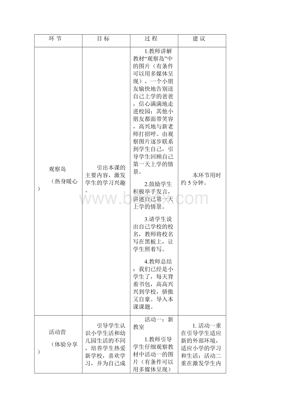 鄂教版一年级心理健康全册教案Word文档格式.docx_第2页