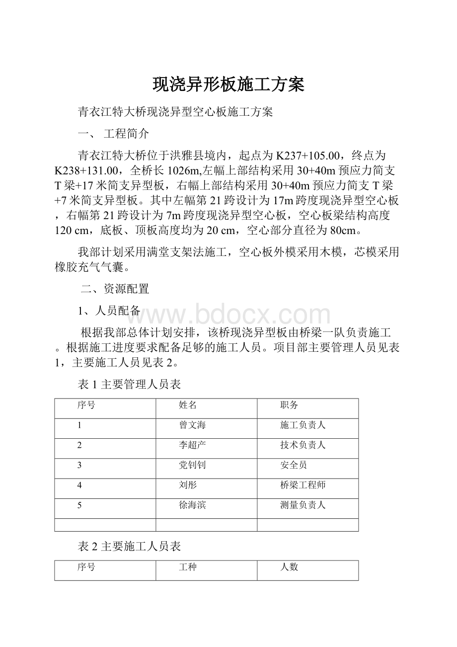 现浇异形板施工方案.docx