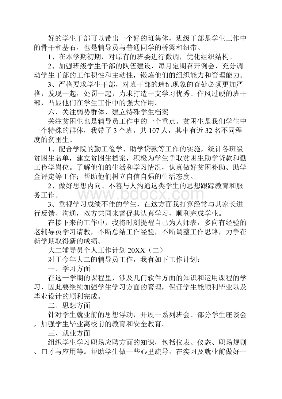 大二辅导员个人工作计划标准版.docx_第3页