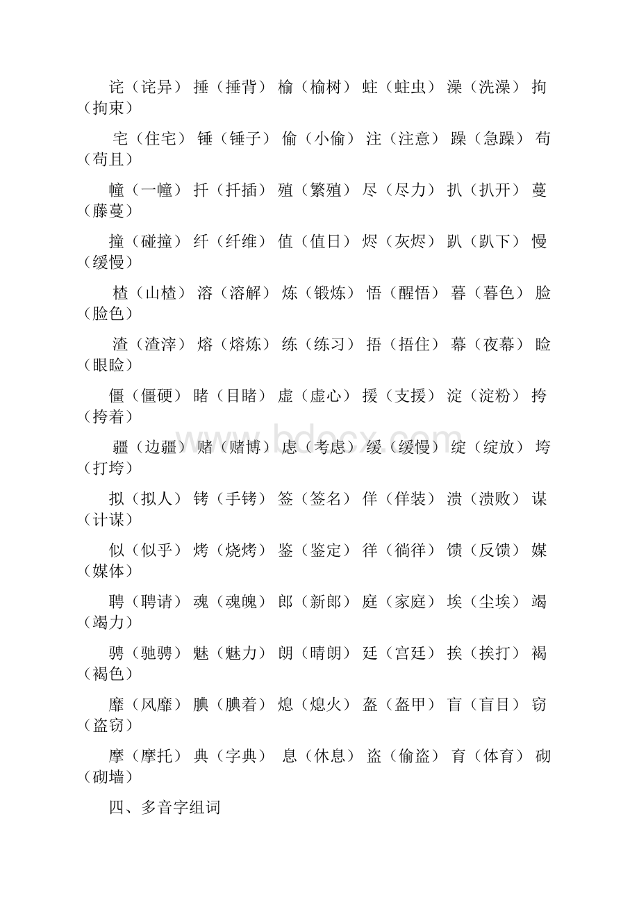 五年级下册语文教材梳理专项部分字词西师版.docx_第3页