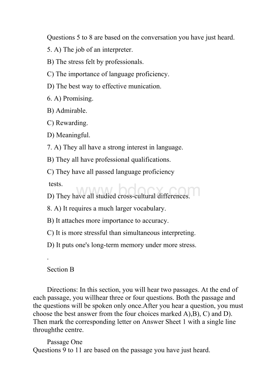 大学英语六级听力题目答案及原文第2套CET6资料文档.docx_第2页