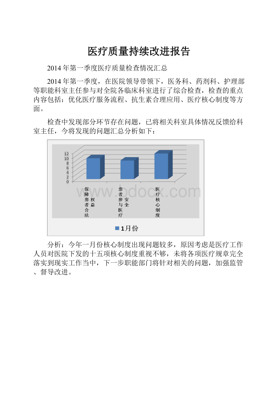 医疗质量持续改进报告Word文档下载推荐.docx_第1页