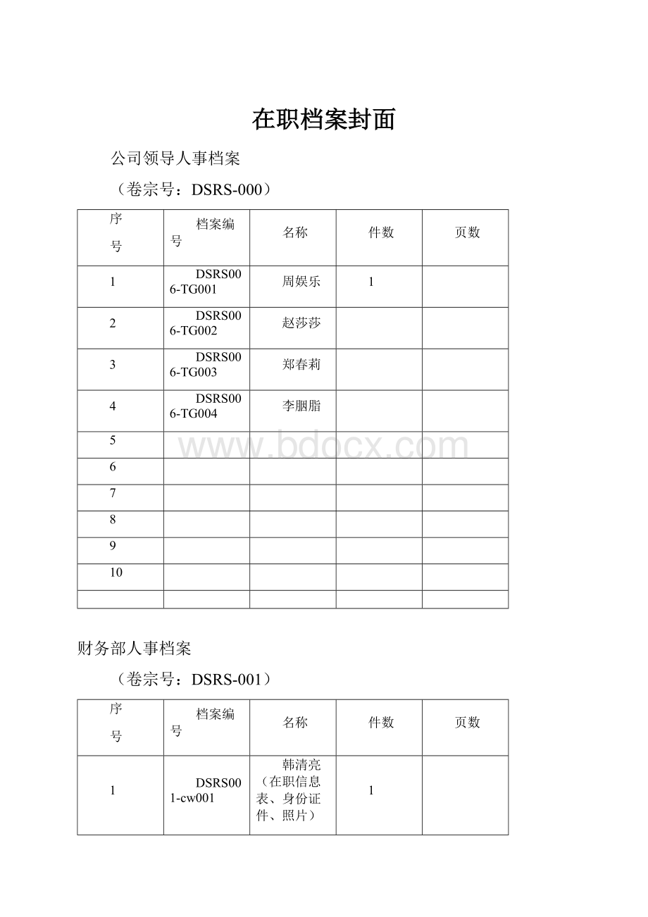 在职档案封面.docx