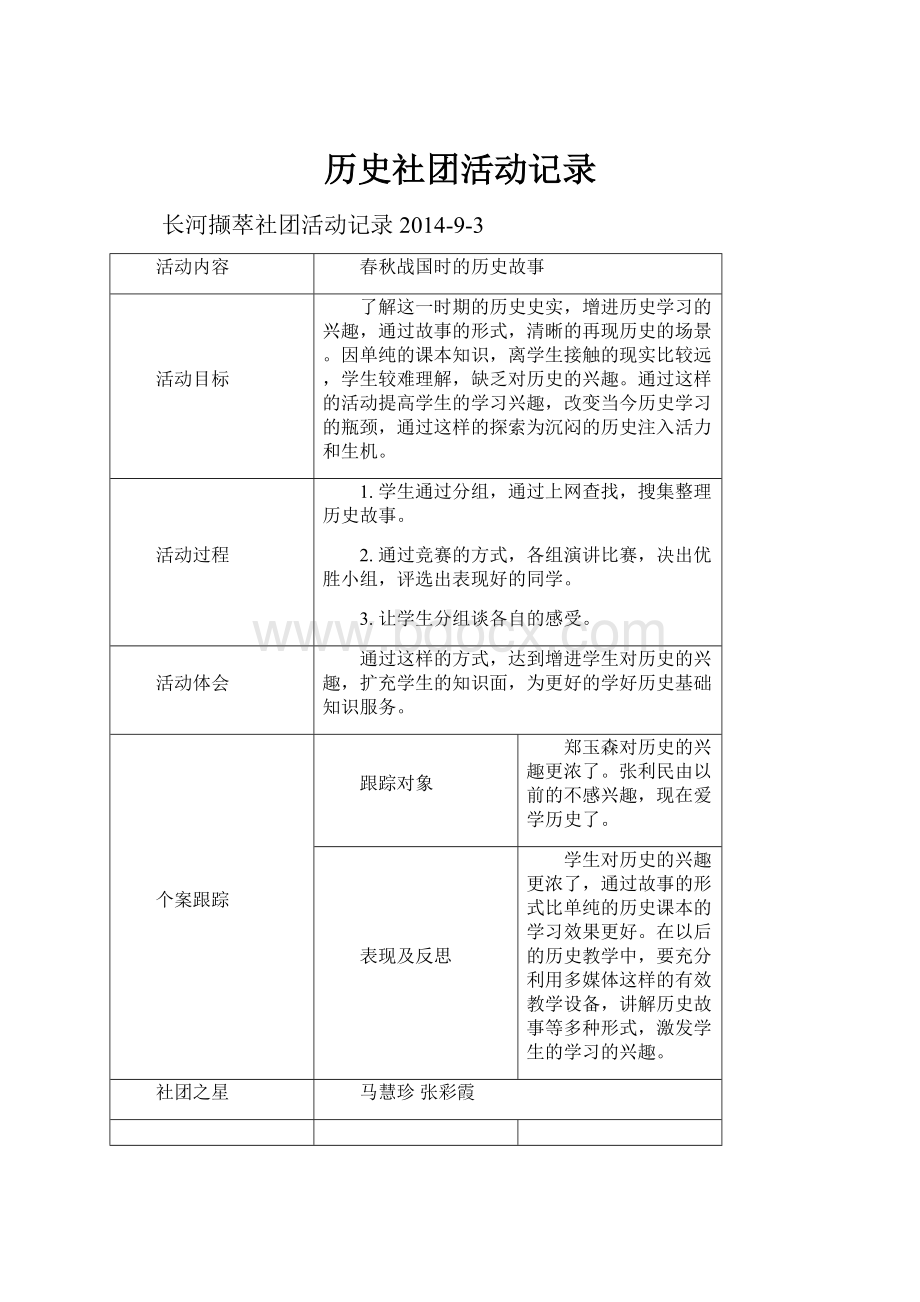 历史社团活动记录.docx_第1页