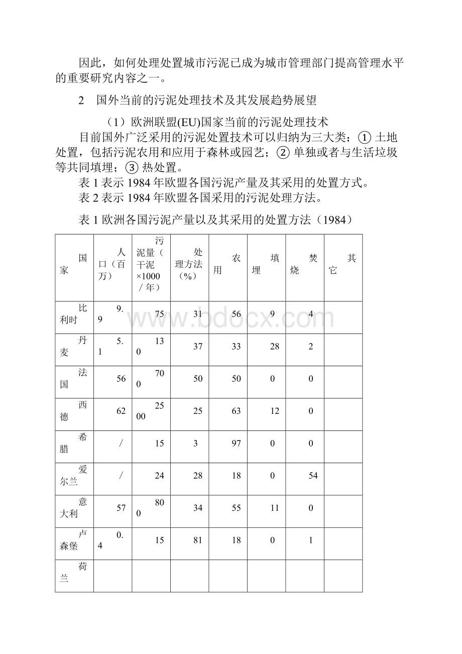 上海市城市污泥处理与处置方法探讨Word格式文档下载.docx_第2页