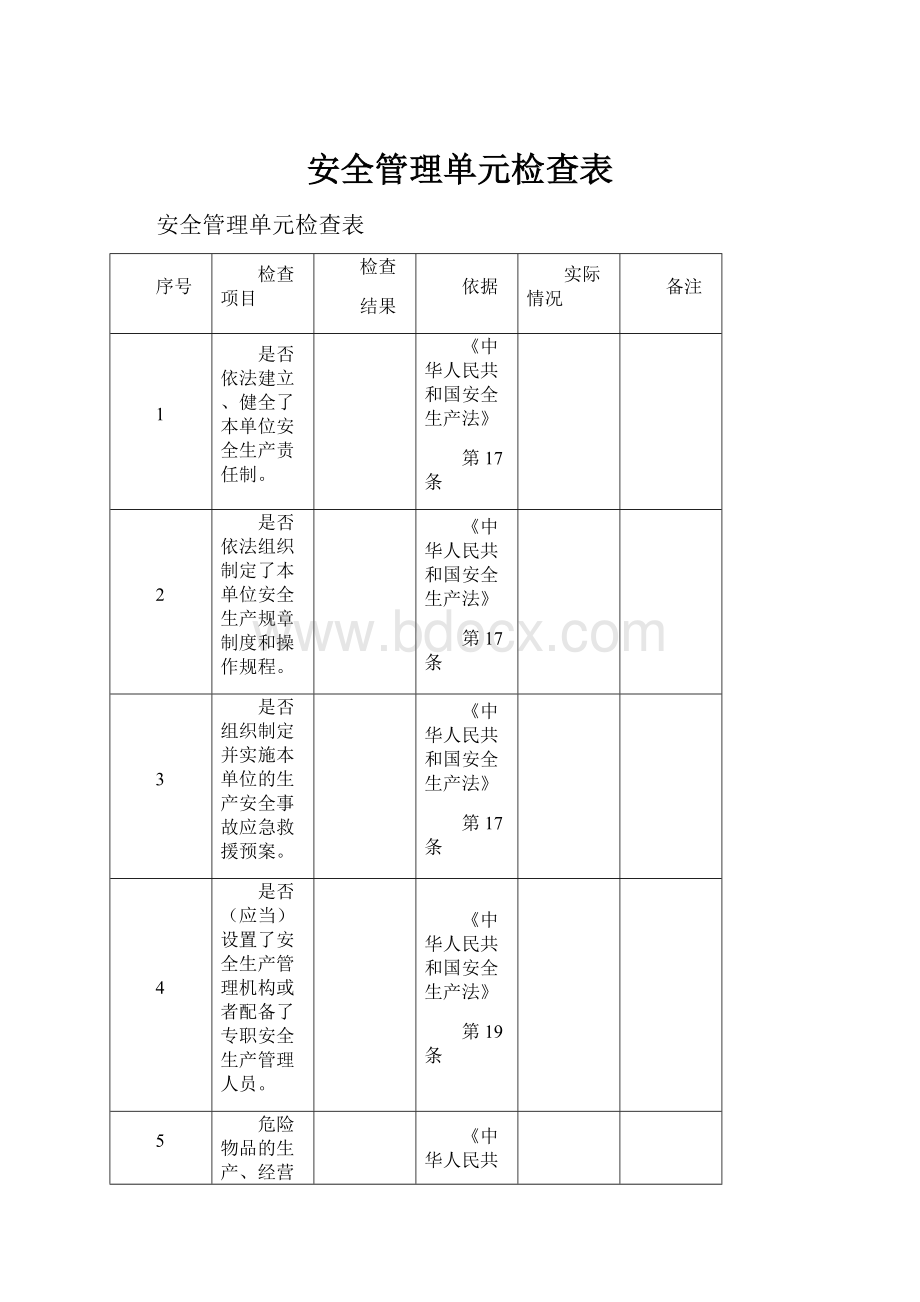 安全管理单元检查表.docx_第1页