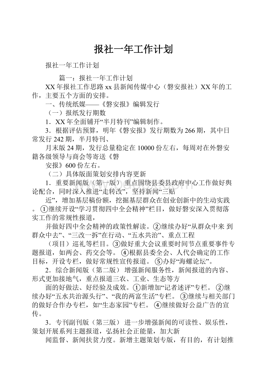 报社一年工作计划.docx