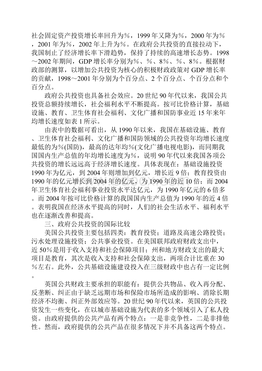 政府公共投资的国际比较及启示Word文档格式.docx_第3页