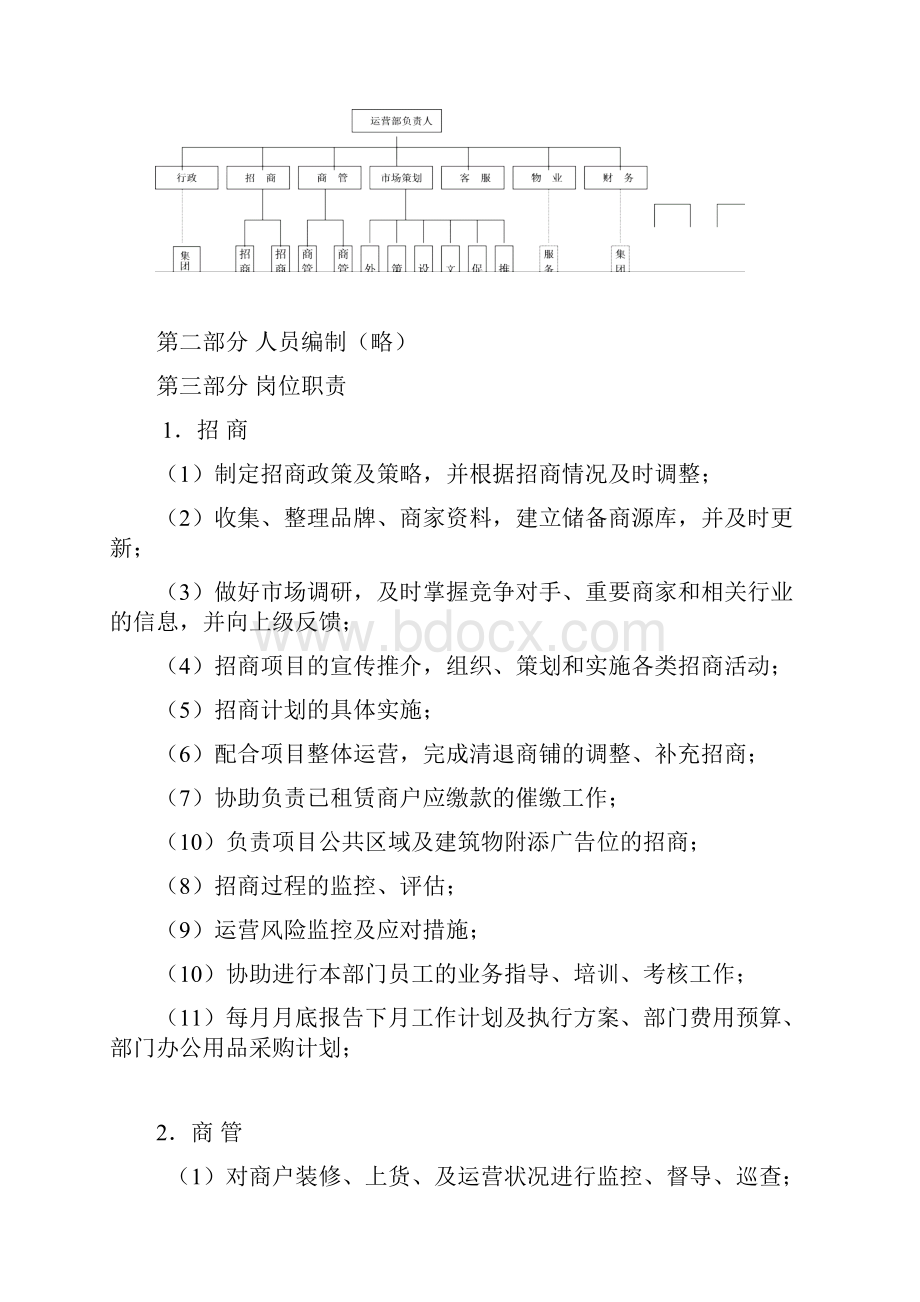 商业运营全套管理制度组织架构岗位职责工作流程管理制度Word文档格式.docx_第3页