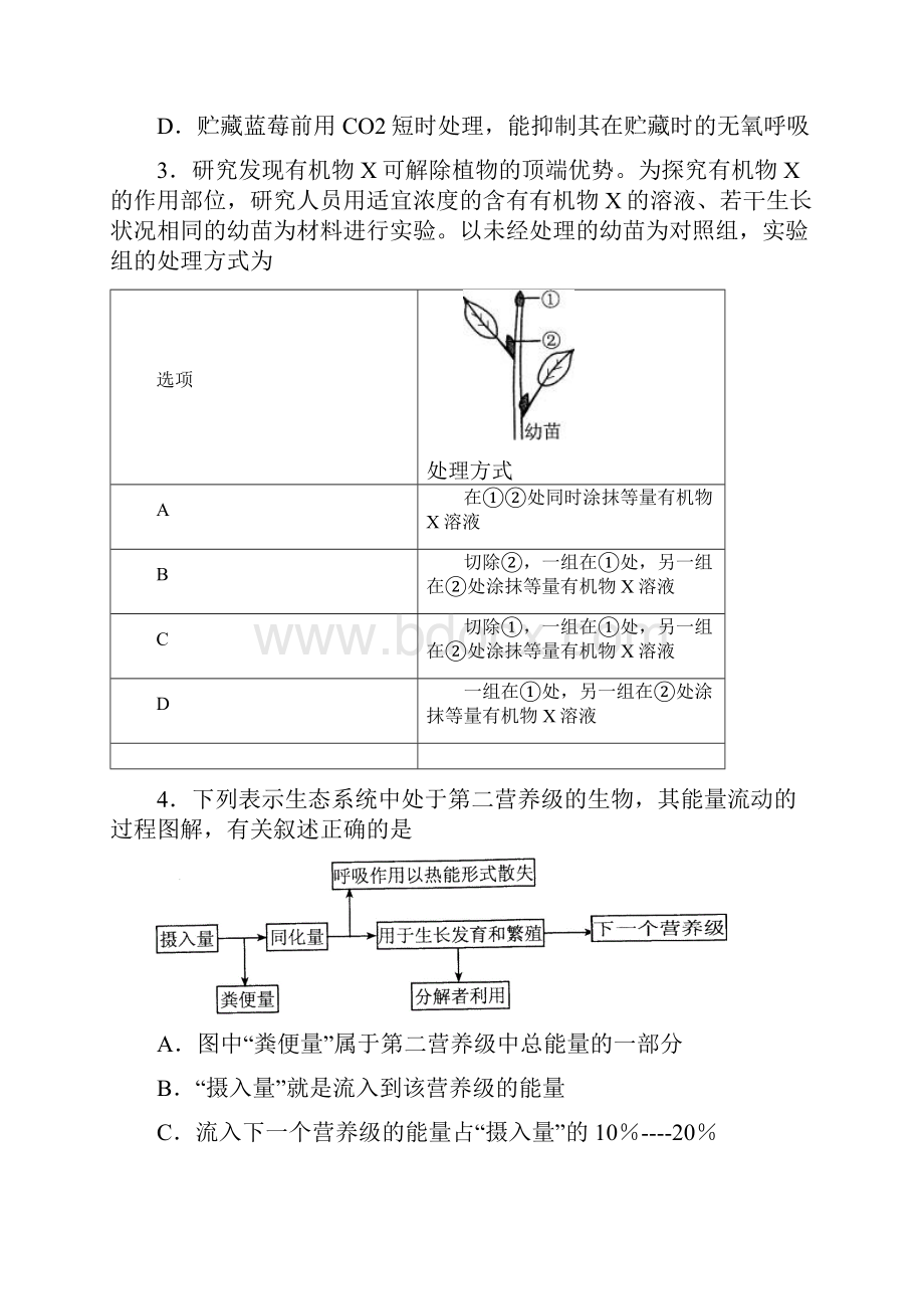 河南省南阳一中届高三适应性训练一理科综合试题Word下载.docx_第2页