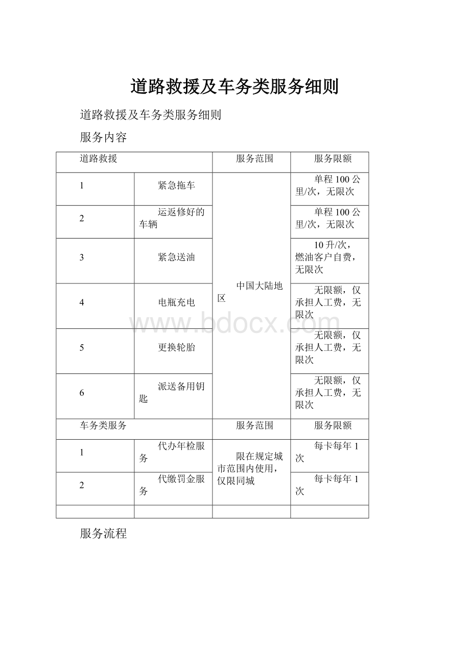 道路救援及车务类服务细则.docx_第1页