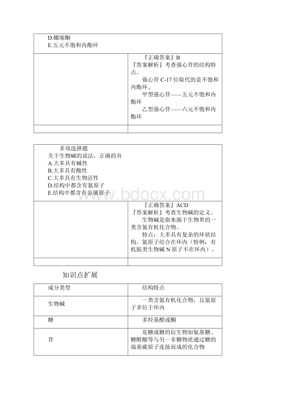 中药专业知识一习题附答案 第三章 中药化学与药效物质基础.docx_第2页