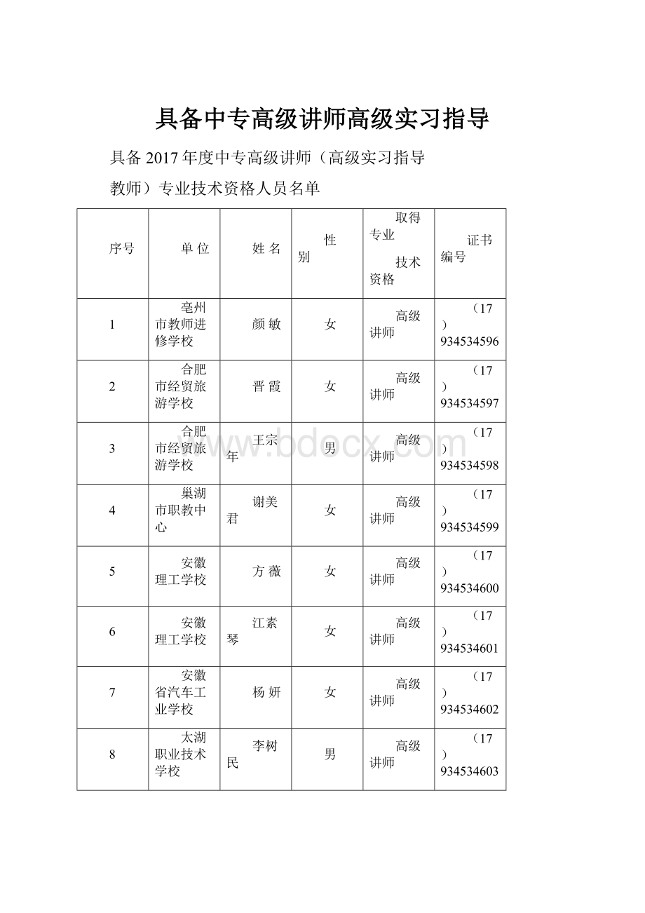 具备中专高级讲师高级实习指导Word文件下载.docx_第1页