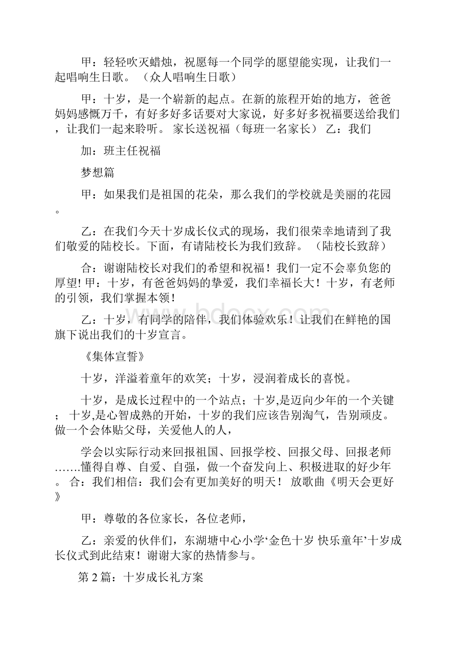 十岁成长礼活动方案共4篇Word下载.docx_第3页