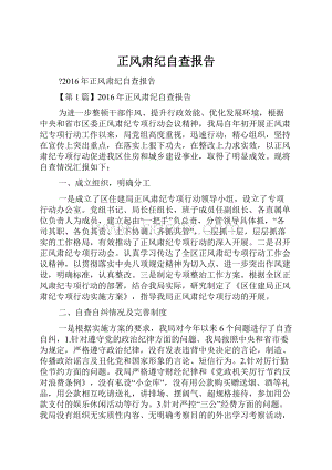 正风肃纪自查报告Word下载.docx