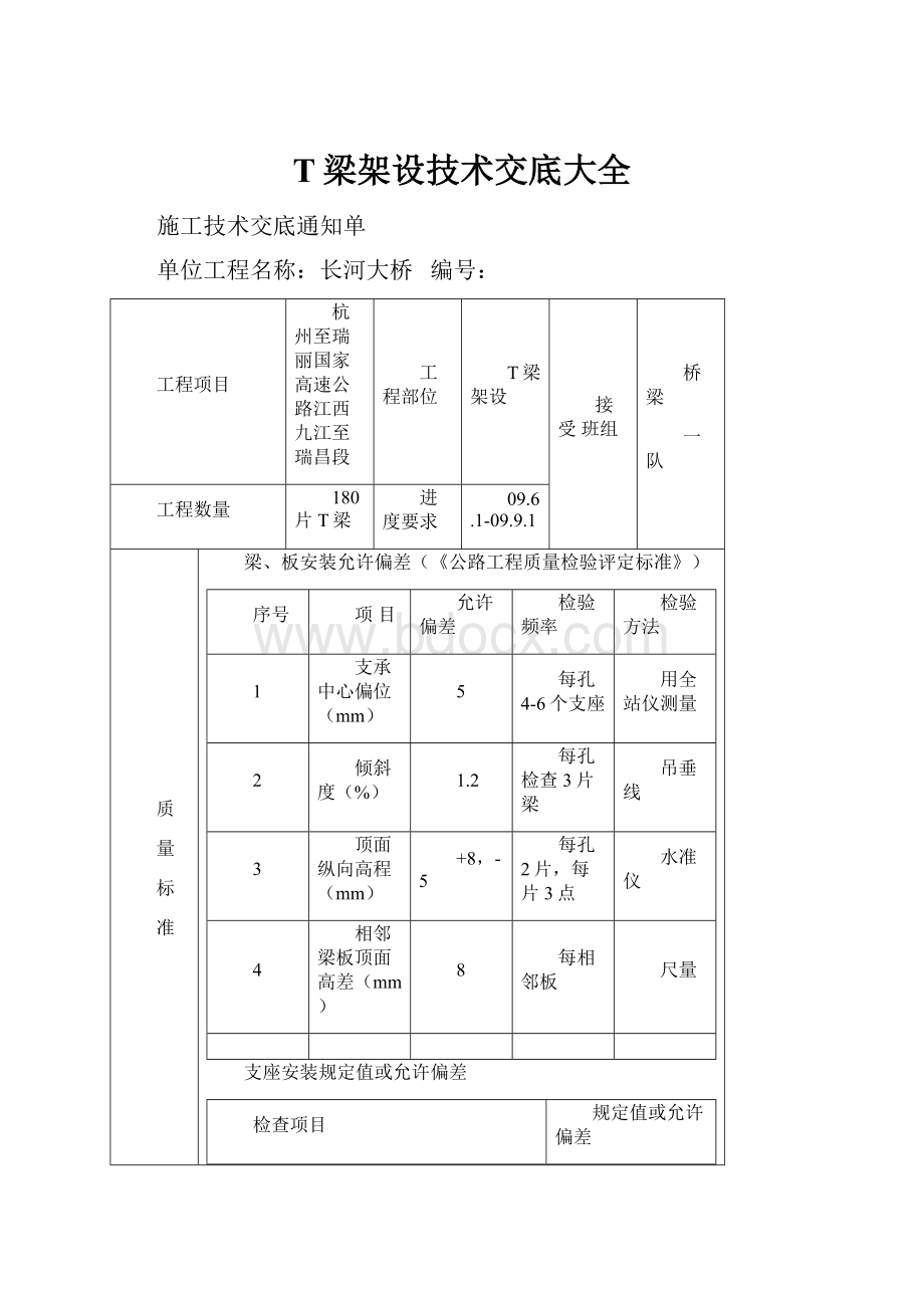 T梁架设技术交底大全.docx