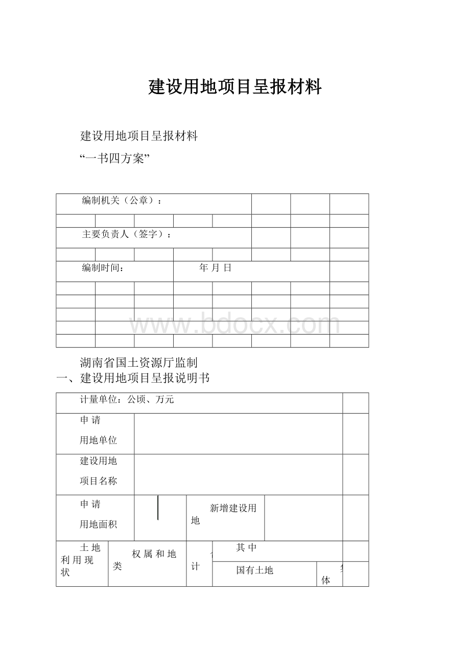 建设用地项目呈报材料Word格式文档下载.docx_第1页