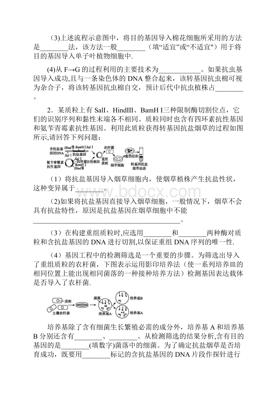 全国卷 地区专用近年高考生物总复习 第十三单元 现代生物科技专题单元测评最新整理.docx_第2页