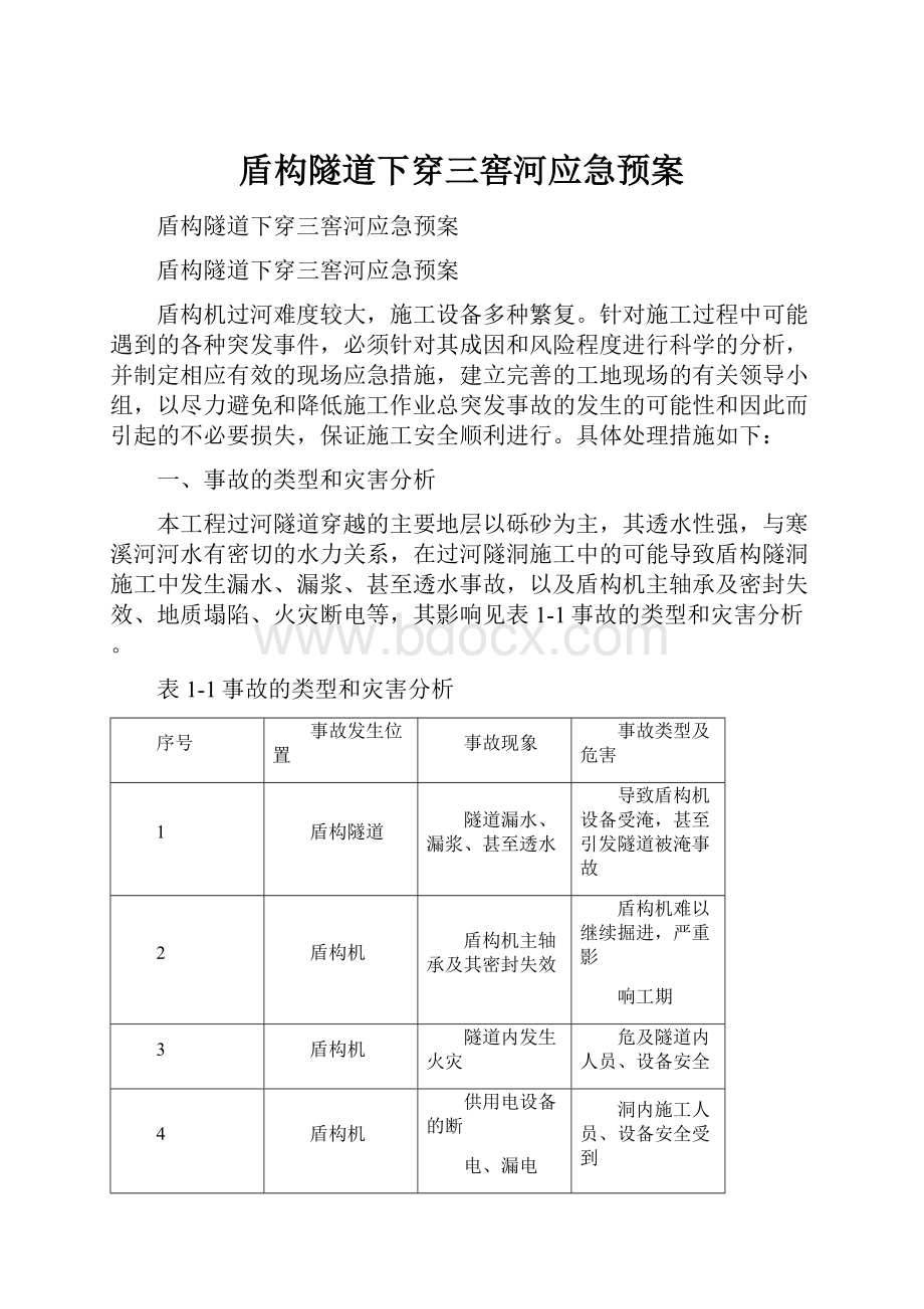 盾构隧道下穿三窖河应急预案.docx