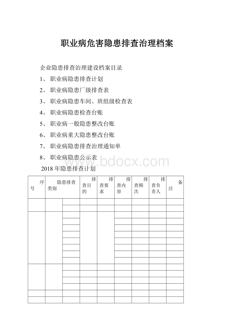 职业病危害隐患排查治理档案.docx_第1页