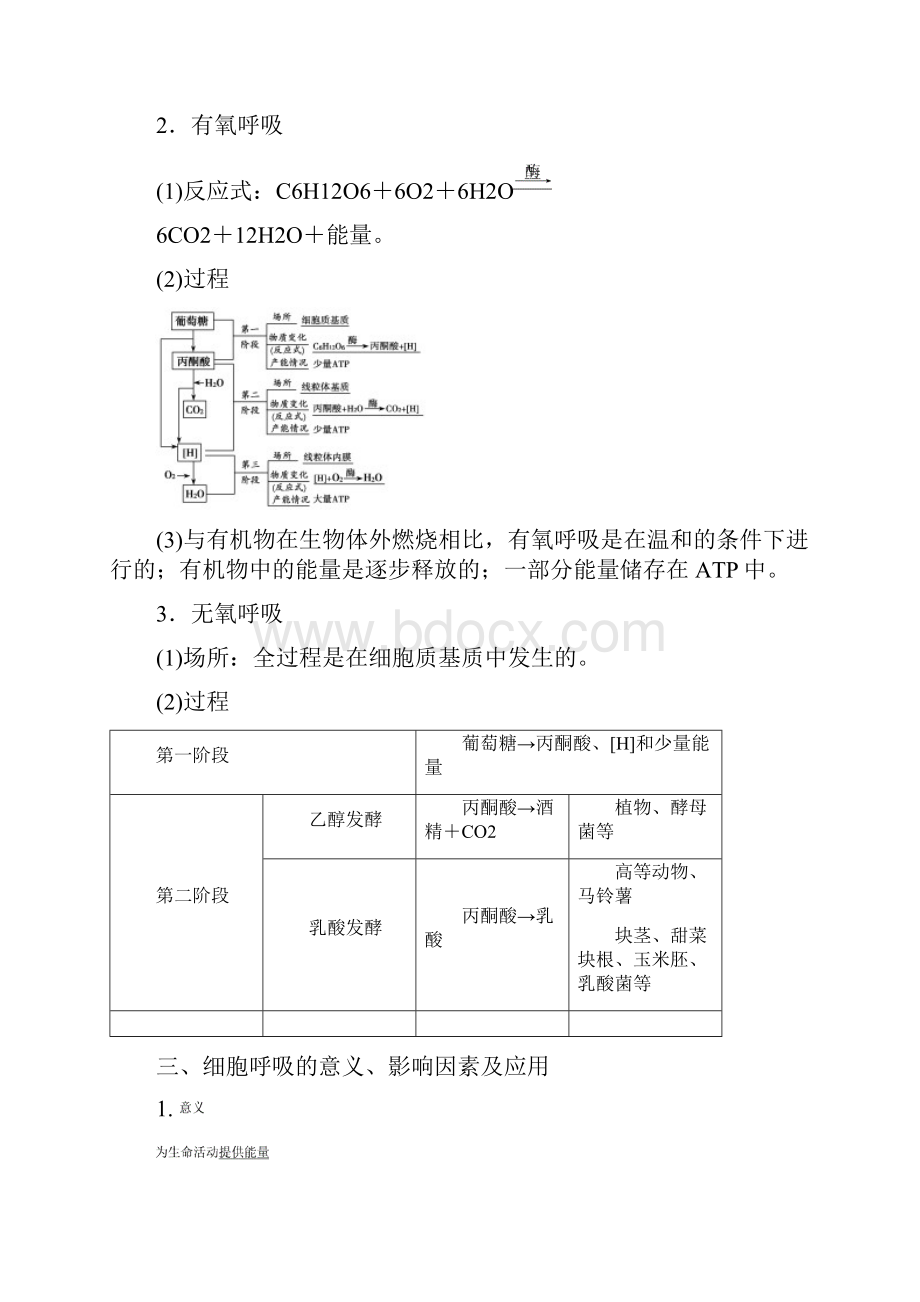 高考生物一轮复习第三单元细胞的能量供应和利用第二讲细胞呼吸学案新人教版.docx_第2页