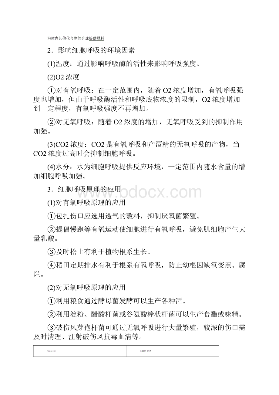 高考生物一轮复习第三单元细胞的能量供应和利用第二讲细胞呼吸学案新人教版Word文档下载推荐.docx_第3页