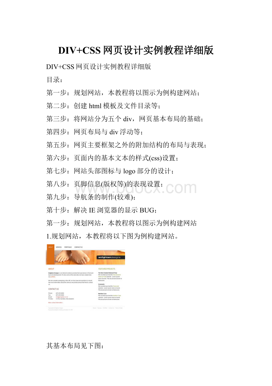 DIV+CSS网页设计实例教程详细版.docx_第1页