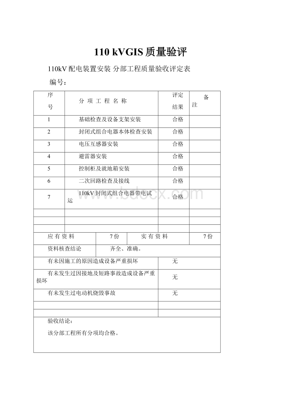 110 kVGIS质量验评.docx