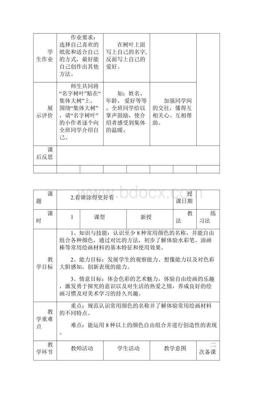 人教版一年级美术教案上册.docx_第3页