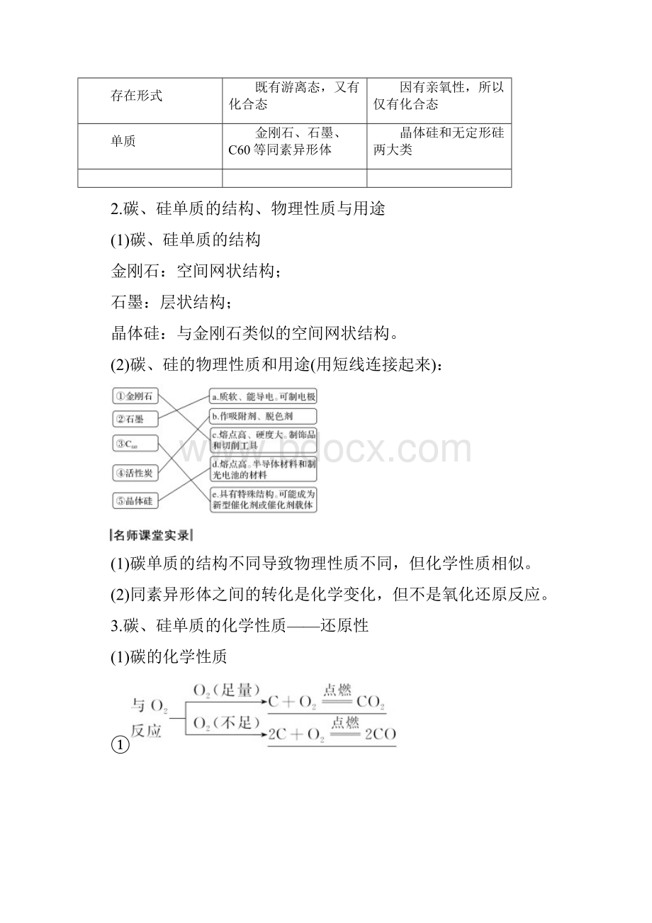 高三化学一轮复习精品学案碳硅及其重要化合物文档格式.docx_第2页