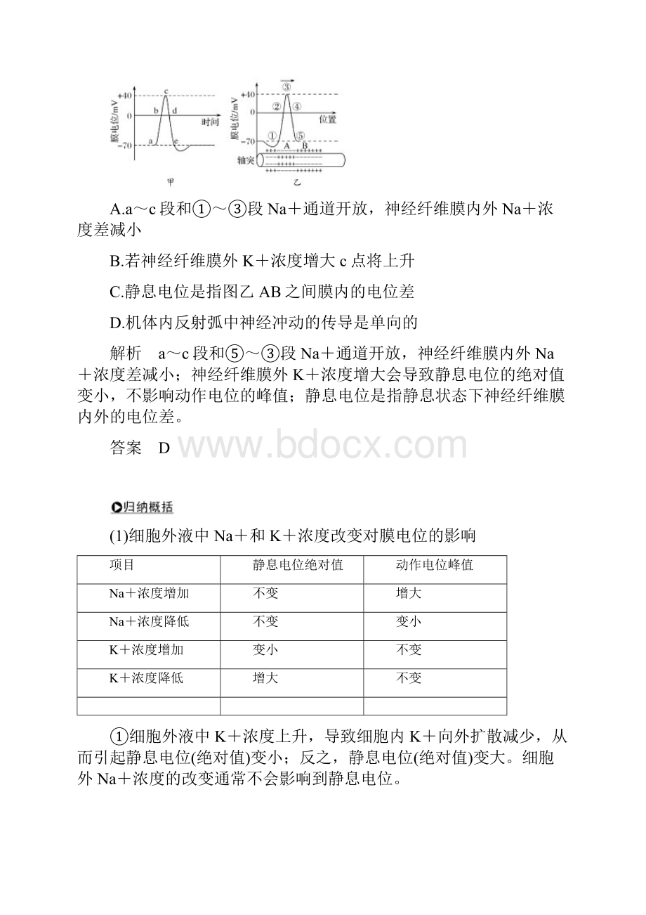 最新版高考生物总复习选择题必考专题五 生命活动的调节 第11讲 神经调节学案.docx_第3页