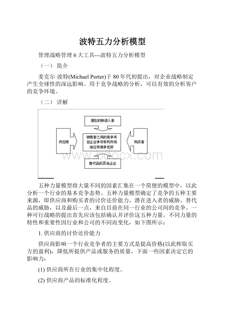 波特五力分析模型.docx_第1页