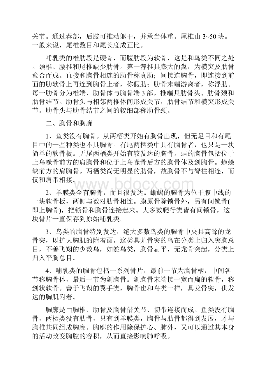 各类脊椎动物骨骼的比较Word格式文档下载.docx_第3页