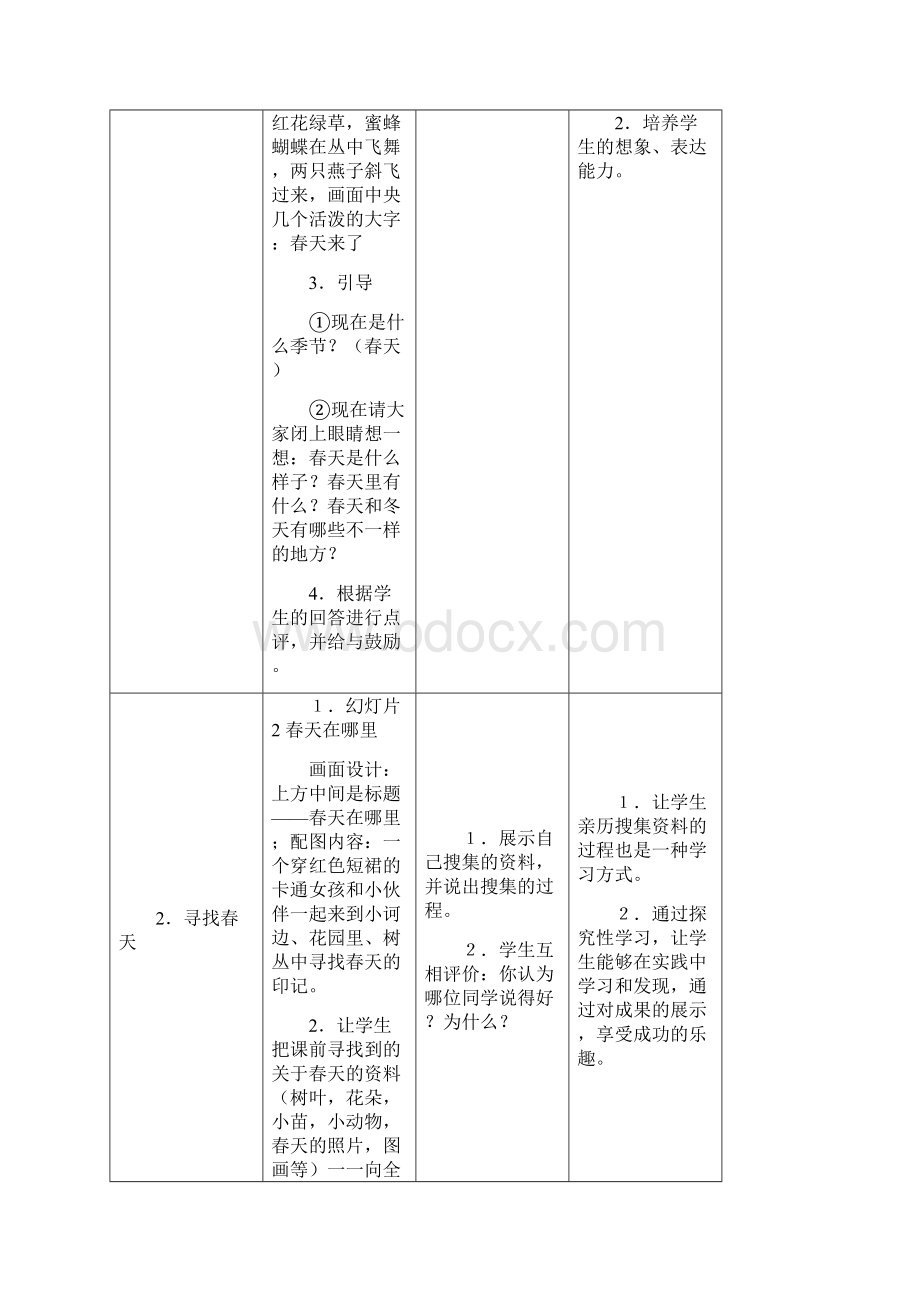 教科版小学科学一年级下册《春暖花开》教学设计2套Word格式.docx_第3页