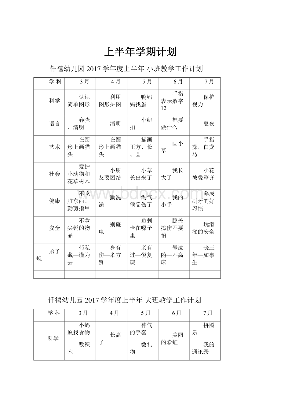 上半年学期计划文档格式.docx_第1页