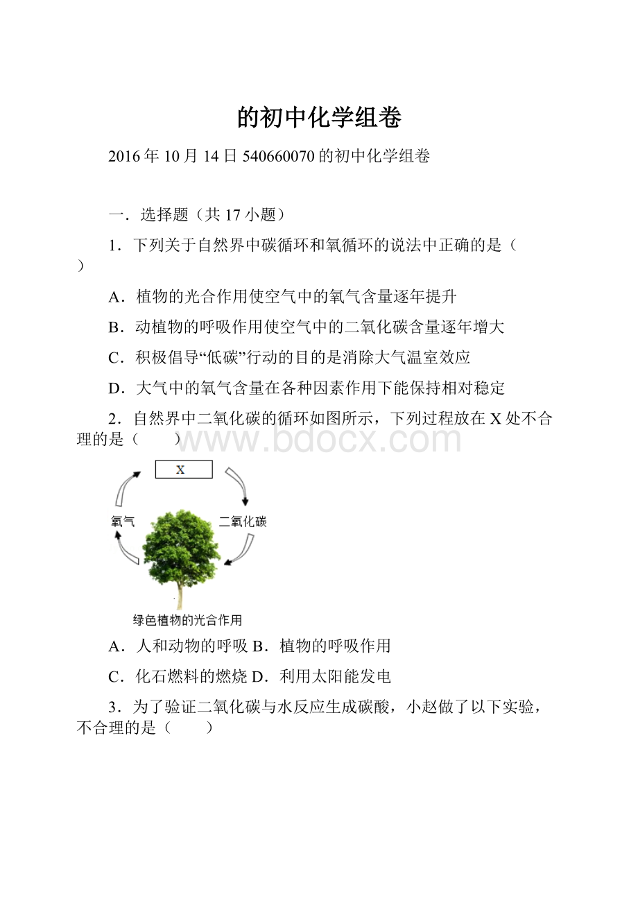 的初中化学组卷Word文件下载.docx