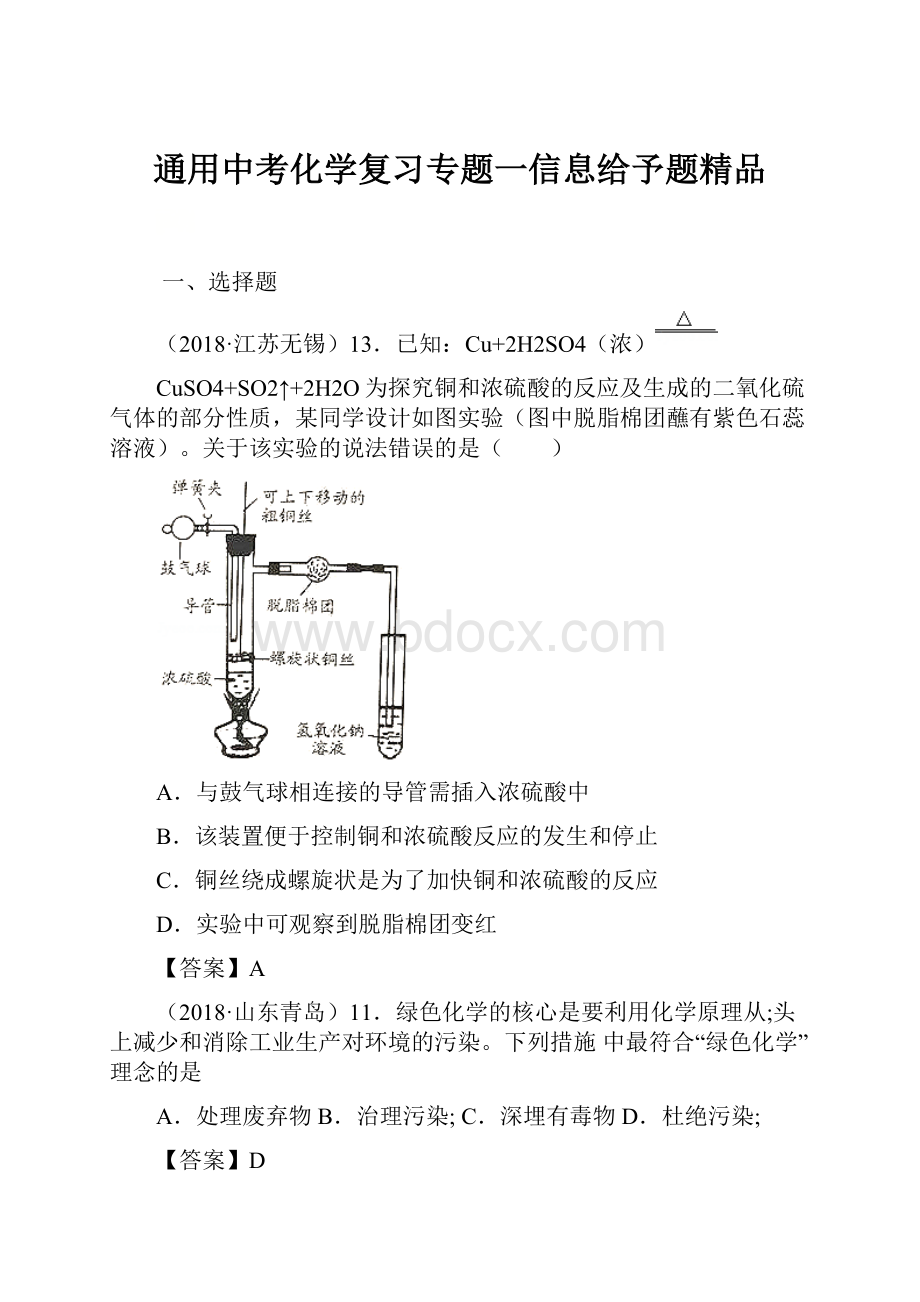 通用中考化学复习专题一信息给予题精品文档格式.docx