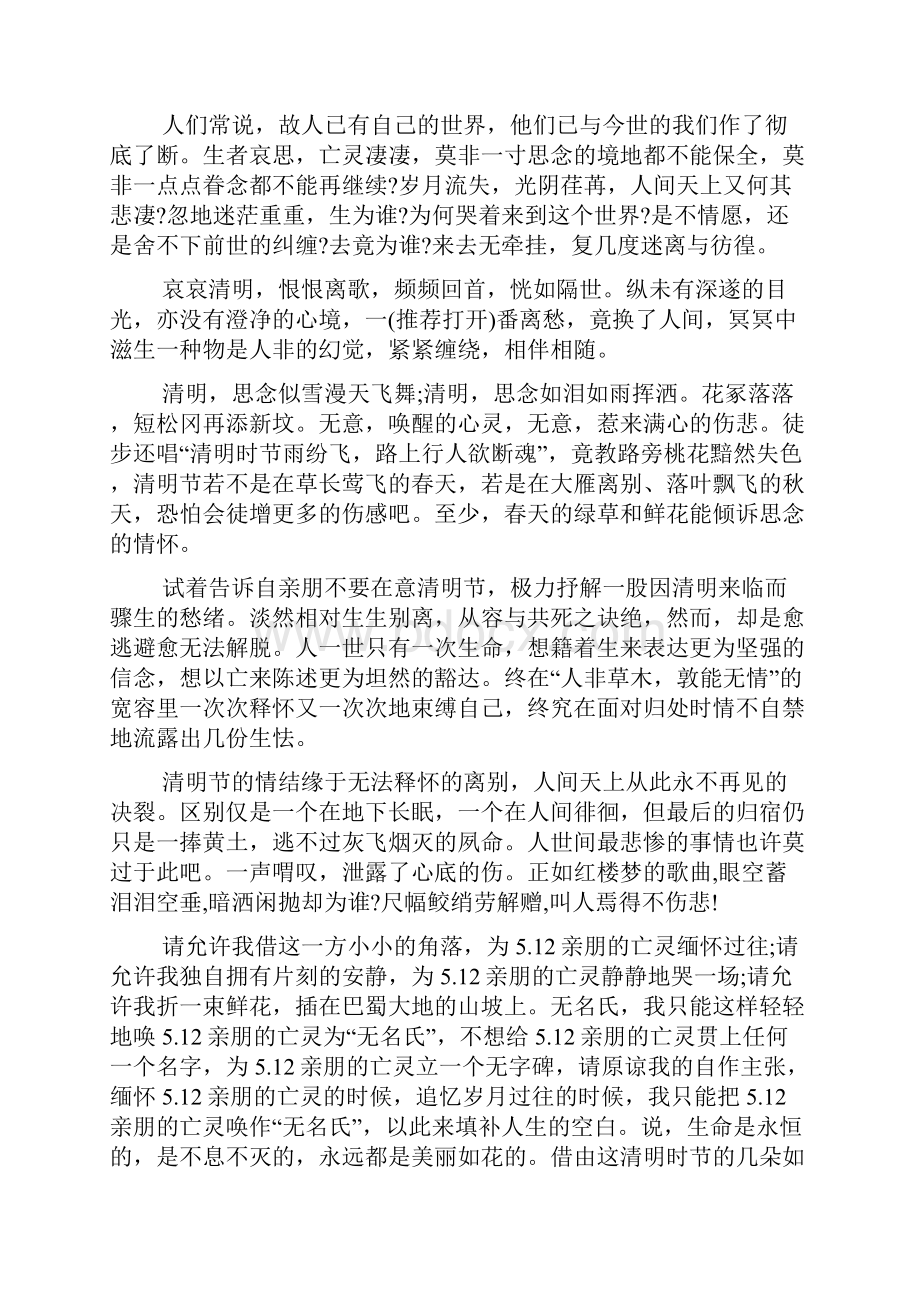 清明节扫墓心得体会精选多篇.docx_第2页