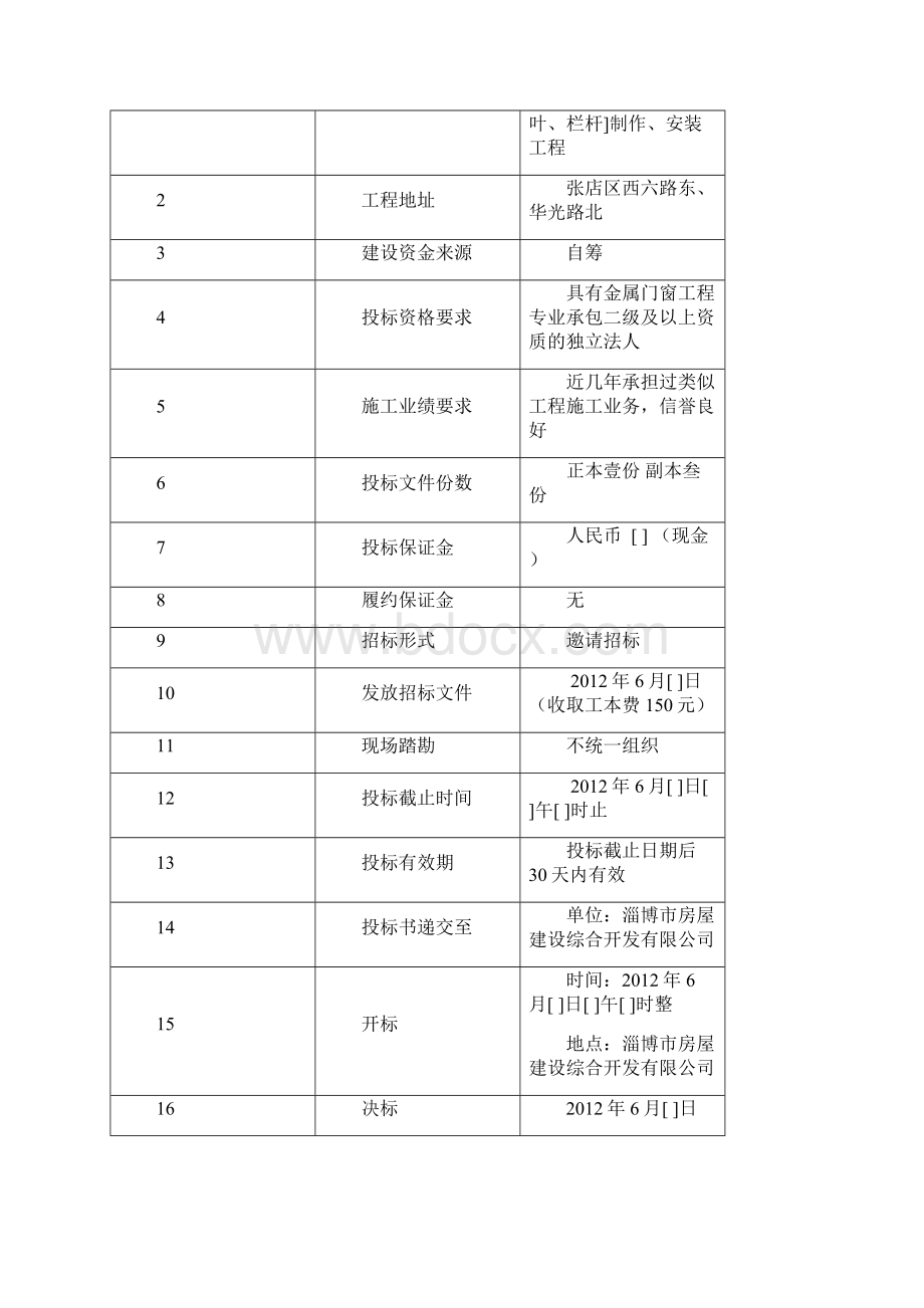 铝合金门窗制作安装招标文件.docx_第2页