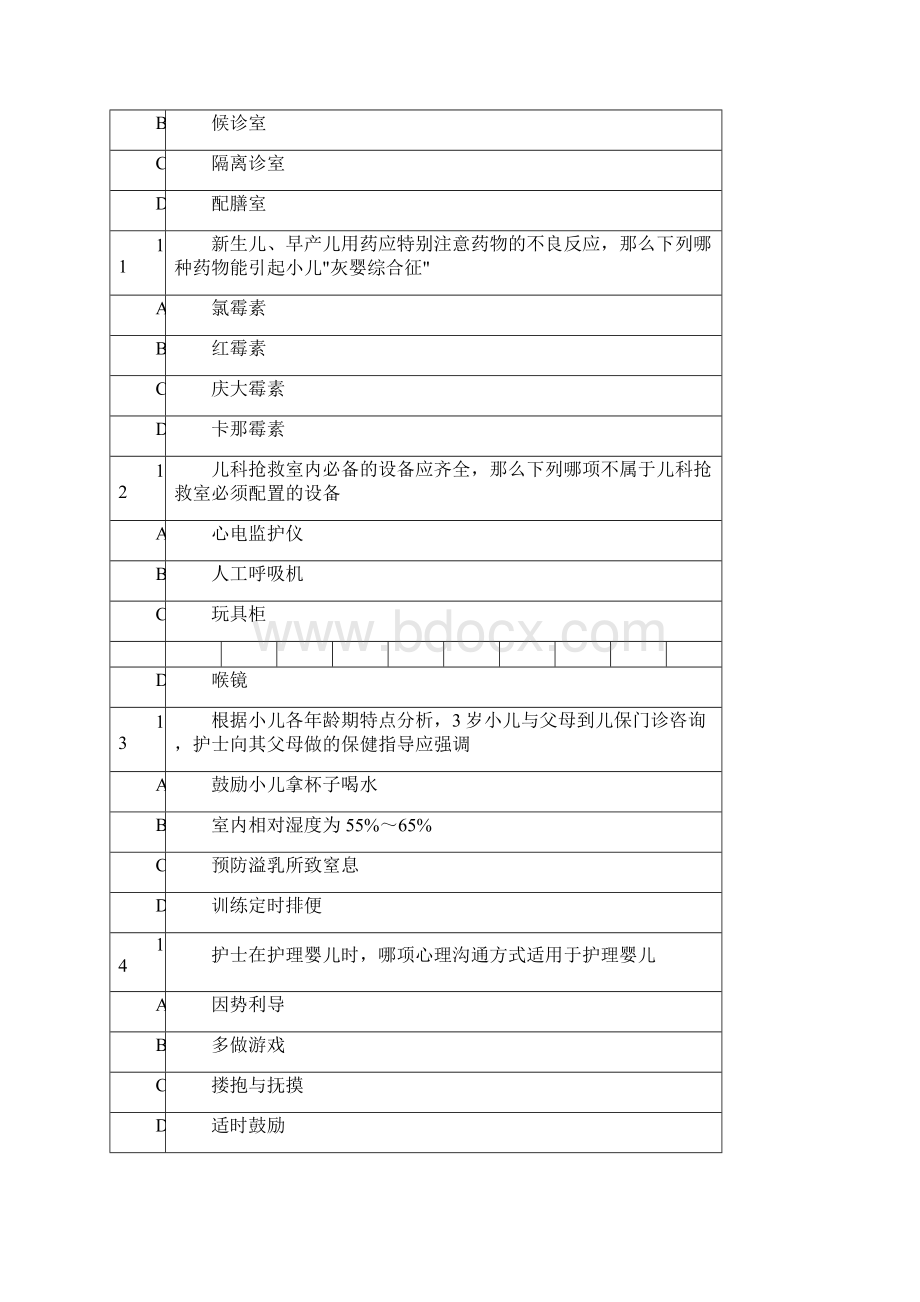 儿科护理学各章节试题6.docx_第3页