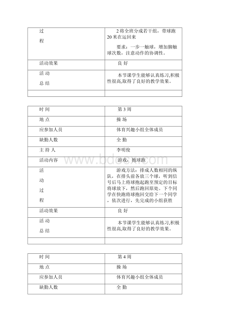 第二学期体育兴趣小组活动记录Word下载.docx_第2页