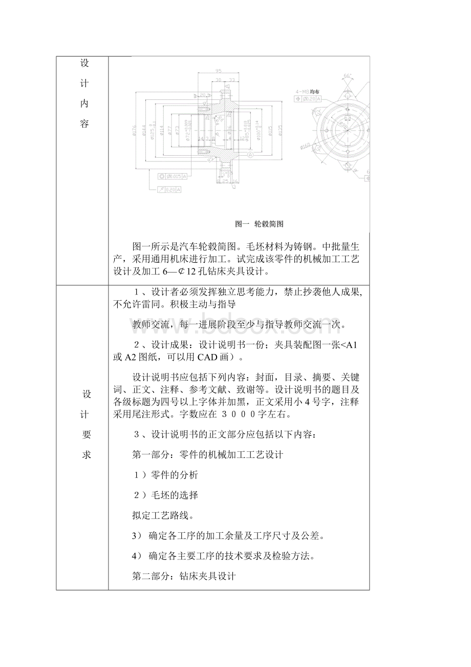 汽车轮毂加工工艺的编制及钻床夹具的设计方案Word文档格式.docx_第2页