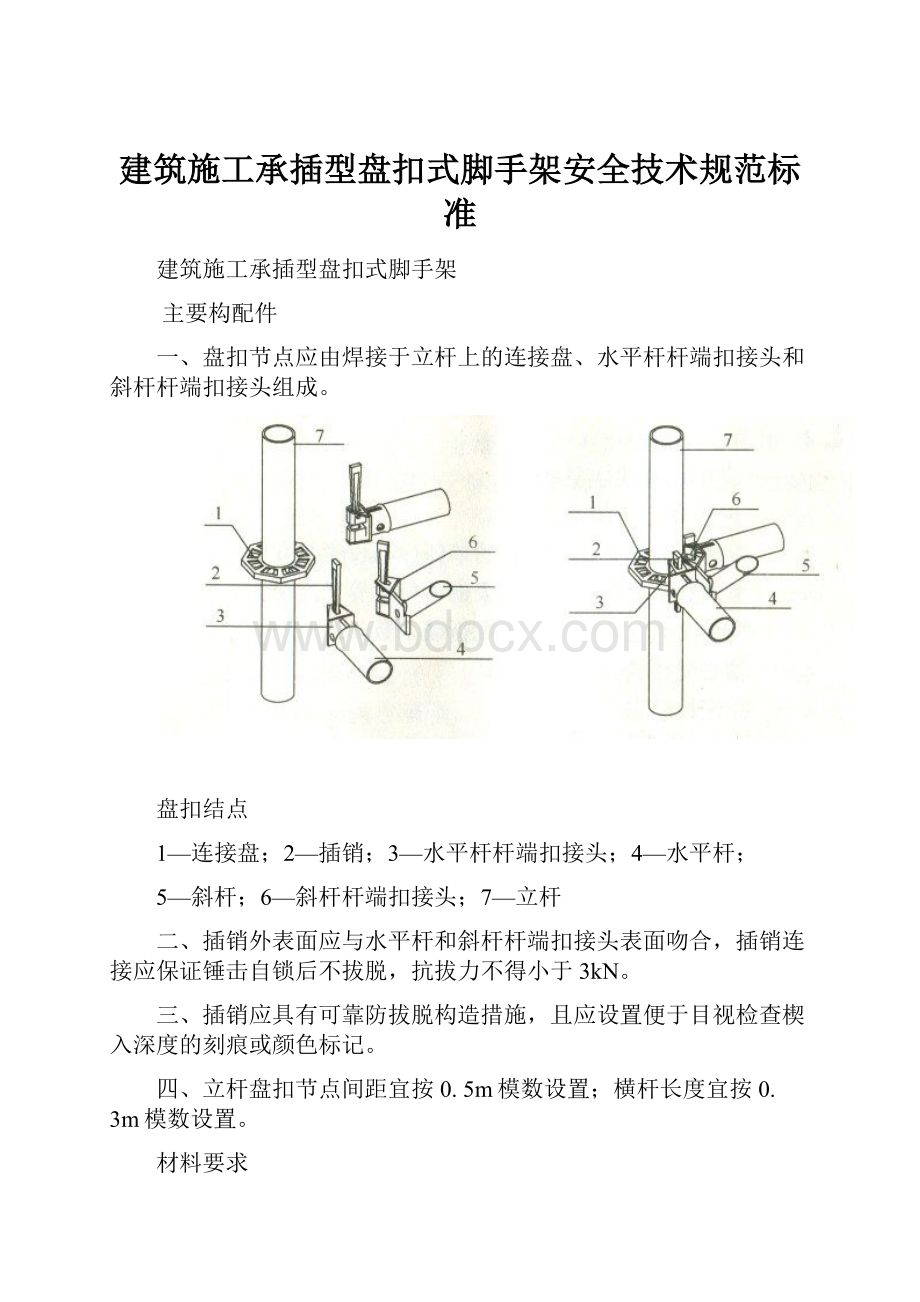 建筑施工承插型盘扣式脚手架安全技术规范标准文档格式.docx