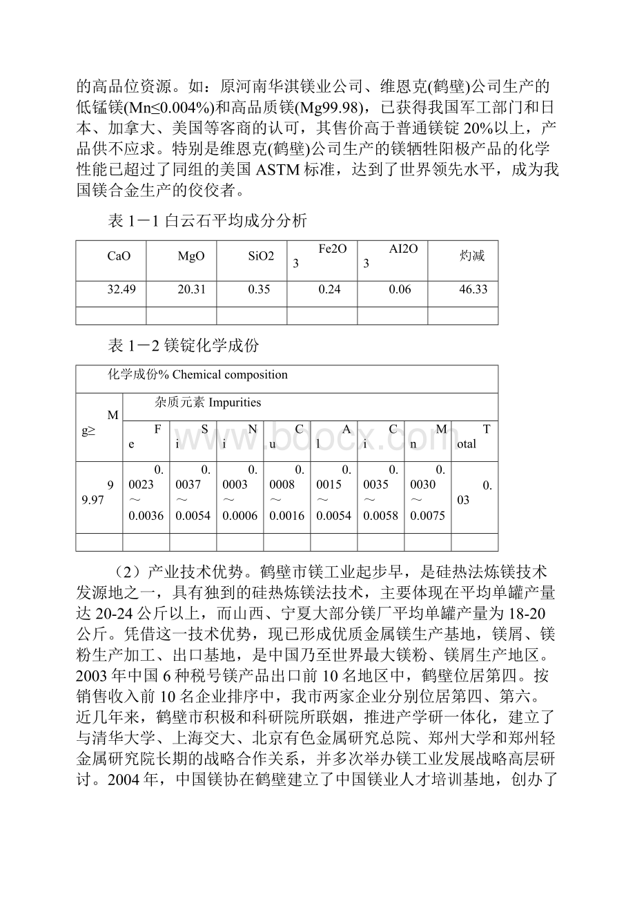 年产10000t镁合金板材项目可行性研究报告书.docx_第2页