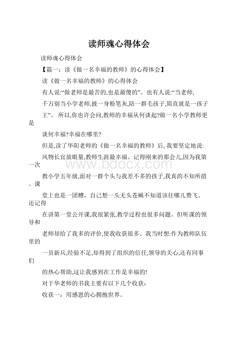 读师魂心得体会Word格式文档下载.docx