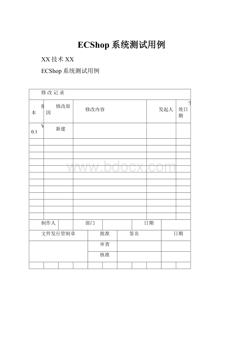 ECShop系统测试用例Word文档格式.docx